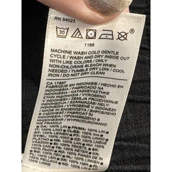 Athleta Cabo Linen Jogger Pants Womens 8 Black High Rise Travel Lightweight - Picture 7 of 9